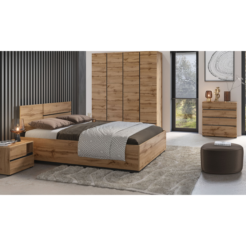 Łóżko Cross S 180x200 dąb wotan Helvetia – naturalny styl | Domowanie