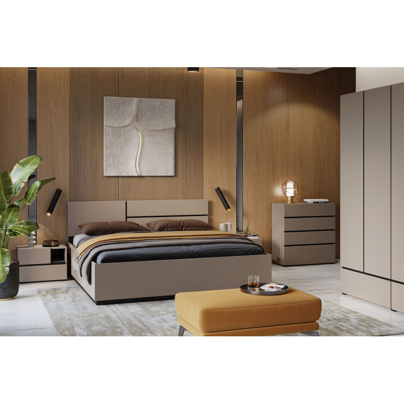 Stolik nocny Cross S congo Helvetia – 2 szuflady, nowoczesny design