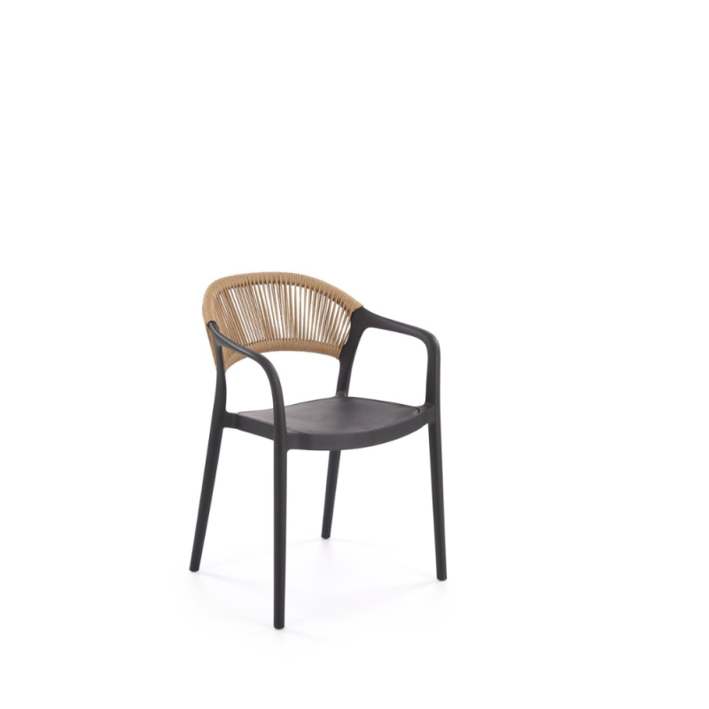 Krzesło boho Lisbon czarno-naturalne Krzesło boho Lisbon czarno-naturalne