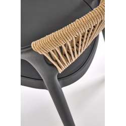 Krzesło boho Lisbon czarno-naturalne Krzesło boho Lisbon czarno-naturalne