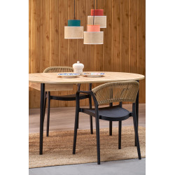 Krzesło boho Lisbon czarno-naturalne Krzesło boho Lisbon czarno-naturalne