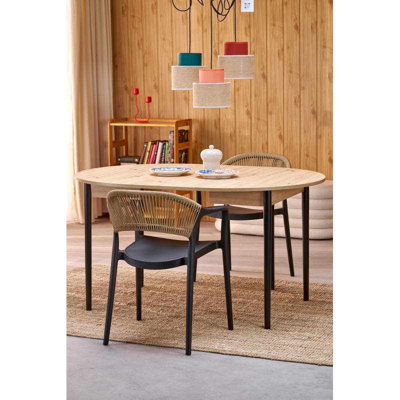 Krzesło boho Lisbon czarno-naturalne