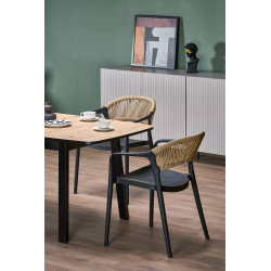 Krzesło boho Lisbon czarno-naturalne Krzesło boho Lisbon czarno-naturalne