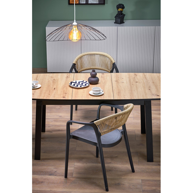 Krzesło boho Lisbon czarno-naturalne