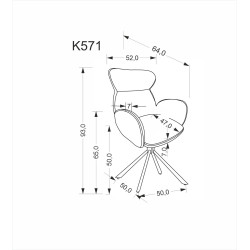 Krzesło obrotowe Chester popielate Krzesło obrotowe Chester popielate