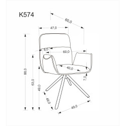 Krzesło obrotowe York ciemny beż Krzesło obrotowe York ciemny beż