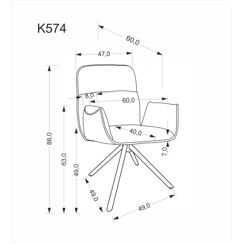 Krzesło obrotowe York popielate