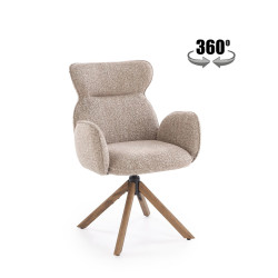 Krzesło obrotowe Cambridge ciemny beż - jasny orzech