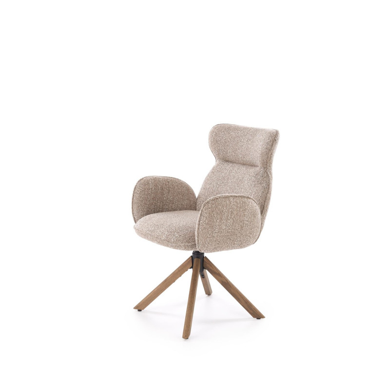 Krzesło obrotowe Cambridge ciemny beż - jasny orzech