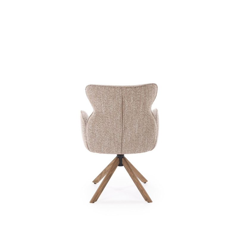 Krzesło obrotowe Cambridge ciemny beż - jasny orzech