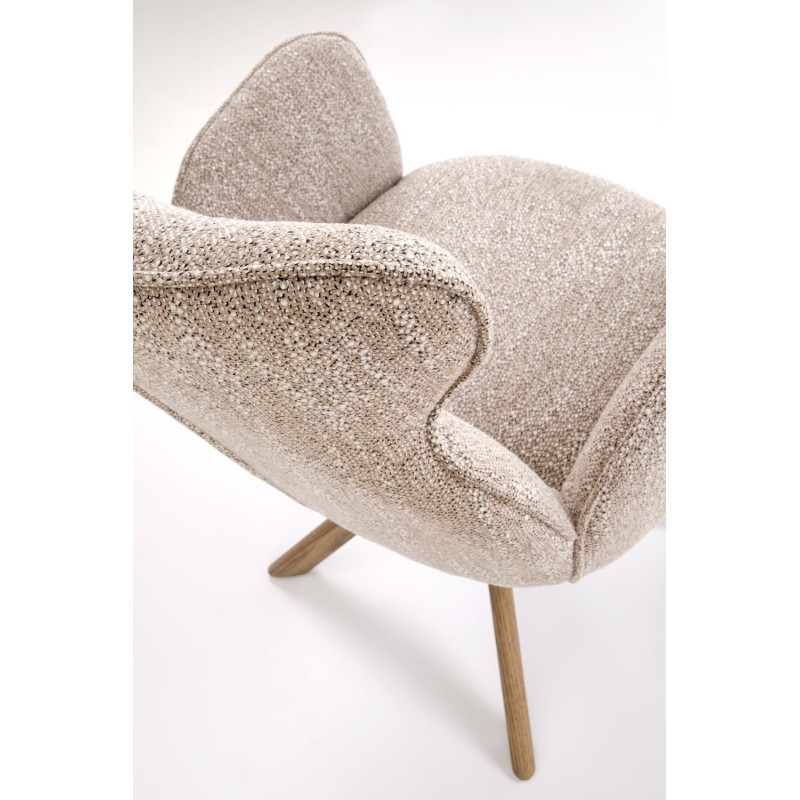 Krzesło obrotowe Cambridge ciemny beż - jasny orzech