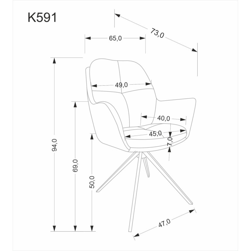 Krzesło obrotowe Riga brązowe