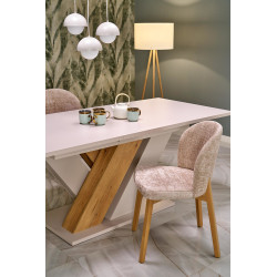 BASSO krzesło dąb naturalny / tap: CREMONA 14 (beżowy) BASSO krzesło dąb naturalny / tap: CREMONA 14 (beżowy)