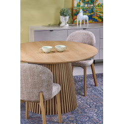 BASSO krzesło dąb naturalny / tap: CREMONA 14 (beżowy) BASSO krzesło dąb naturalny / tap: CREMONA 14 (beżowy)