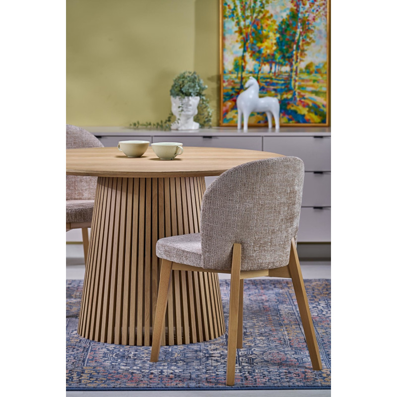 BASSO krzesło dąb naturalny / tap: CREMONA 14 (beżowy)