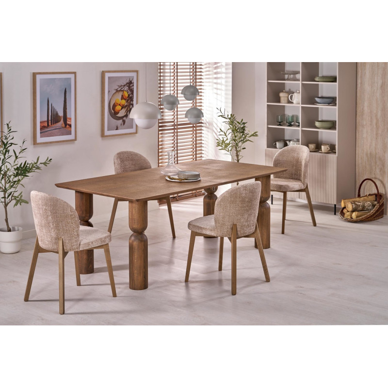 BASSO krzesło dąb naturalny / tap: CREMONA 14 (beżowy)