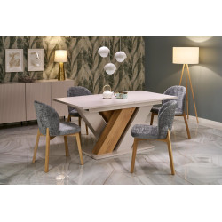 BASSO krzesło dąb naturalny / tap: CREMONA 96 (popiel) BASSO krzesło dąb naturalny / tap: CREMONA 96 (popiel)