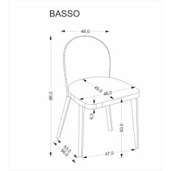 BASSO krzesło dąb naturalny / tap: CREMONA 96 (popiel) BASSO krzesło dąb naturalny / tap: CREMONA 96 (popiel)