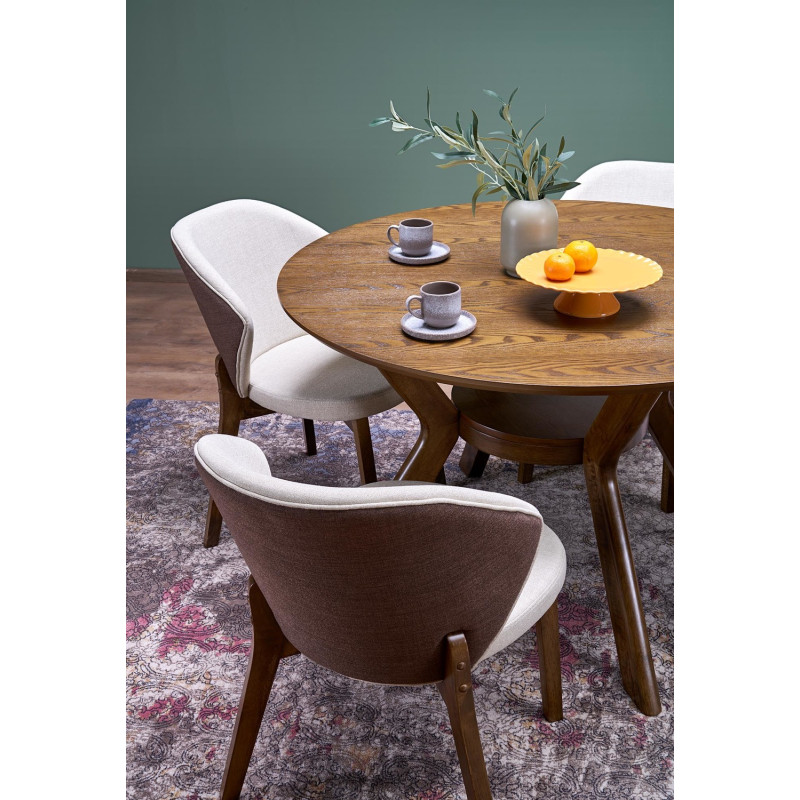 Krzesło MADRID orzechowy / tap: brązowy – beżowy