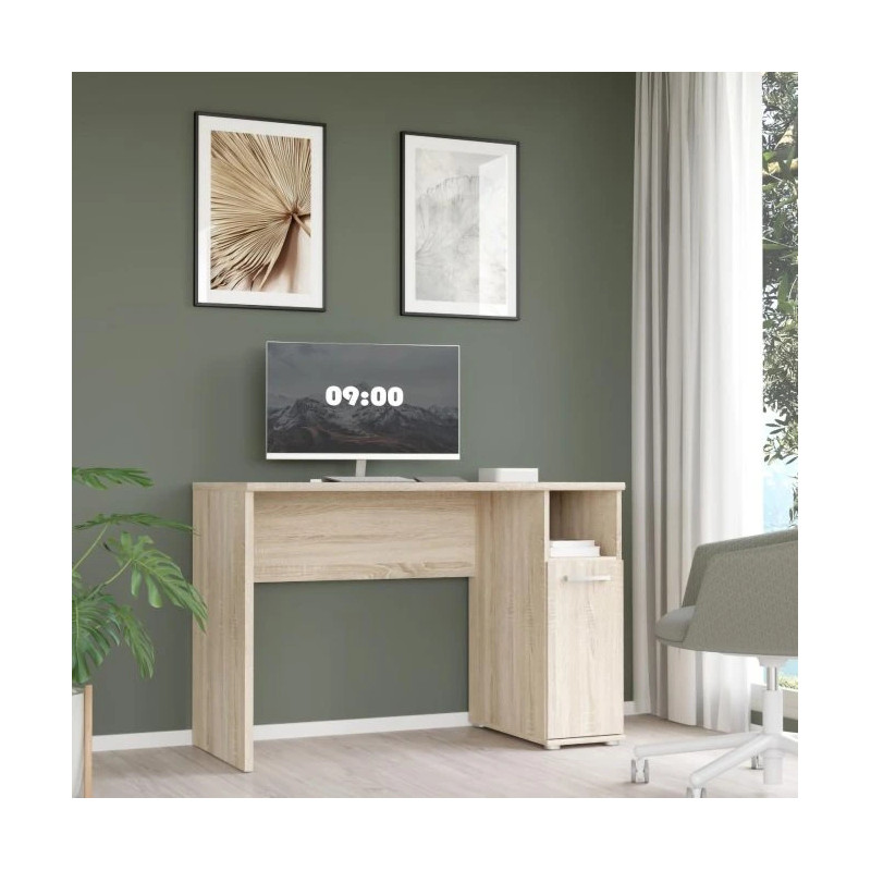 Biurko Dąb Sonoma z półkami i wnęką – Kup teraz na Domowanie.pl