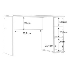 Biurko Dąb Sonoma z półkami i wnęką – Kup teraz na Domowanie.pl