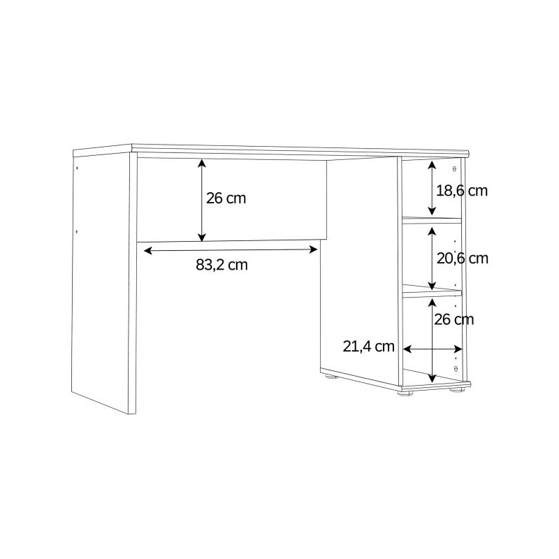 Biurko Dąb Sonoma z półkami i wnęką – Kup teraz na Domowanie.pl