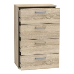 Komoda Dąb Sonoma 4 szuflady – Nowoczesna i praktyczna | Domowanie.pl