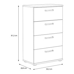 Komoda Dąb Sonoma 4 szuflady – Nowoczesna i praktyczna | Domowanie.pl