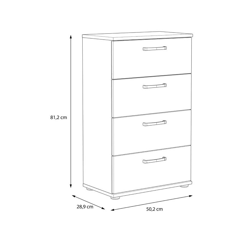 Komoda Dąb Sonoma 4 szuflady – Nowoczesna i praktyczna | Domowanie.pl