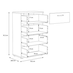 Komoda Dąb Sonoma 4 szuflady – Nowoczesna i praktyczna | Domowanie.pl