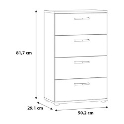 Komoda NIKO Dąb Artisan z 4 szufladami. Kompaktowy rozmiar, montaż do ściany, nowoczesny styl. Kup w Domowanie.pl!