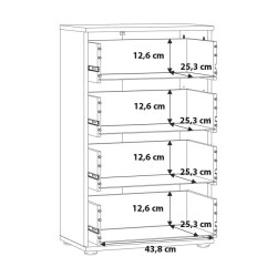 Komoda NIKO Dąb Artisan z 4 szufladami. Kompaktowy rozmiar, montaż do ściany, nowoczesny styl. Kup w Domowanie.pl!