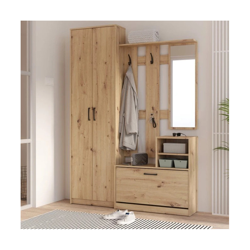 Zestaw mebli do przedpokoju NIKO Dąb Artisan – Kup online w Domowanie.pl