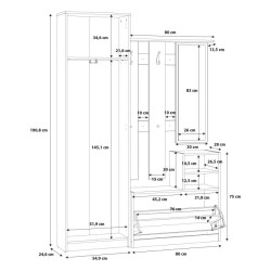 Zestaw mebli do przedpokoju NIKO Dąb Artisan – Kup online w Domowanie.pl