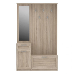 Zestaw mebli do przedpokoju Dąb Sonoma – lustro, szafka, panel | Domowanie