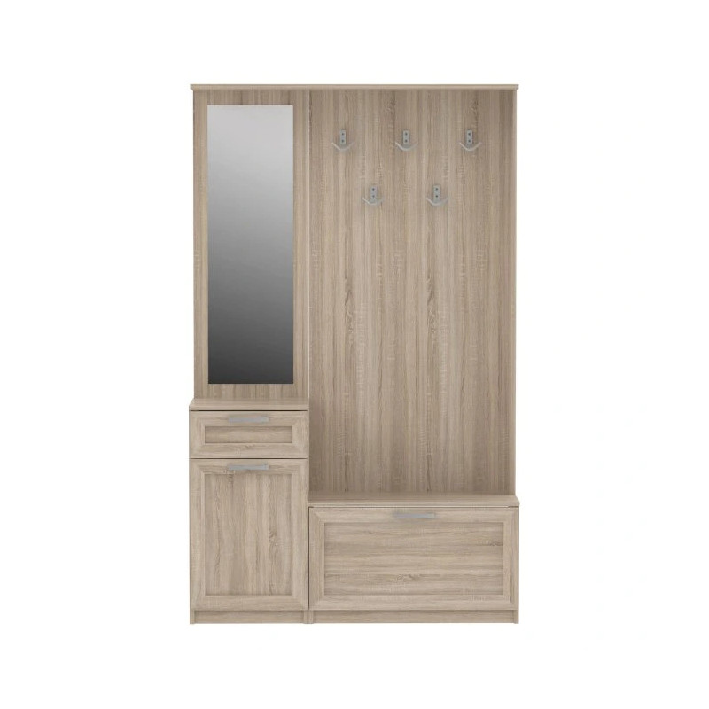 Zestaw mebli do przedpokoju Dąb Sonoma – lustro, szafka, panel | Domowanie