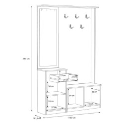 Zestaw mebli do przedpokoju Dąb Sonoma – lustro, szafka, panel | Domowanie