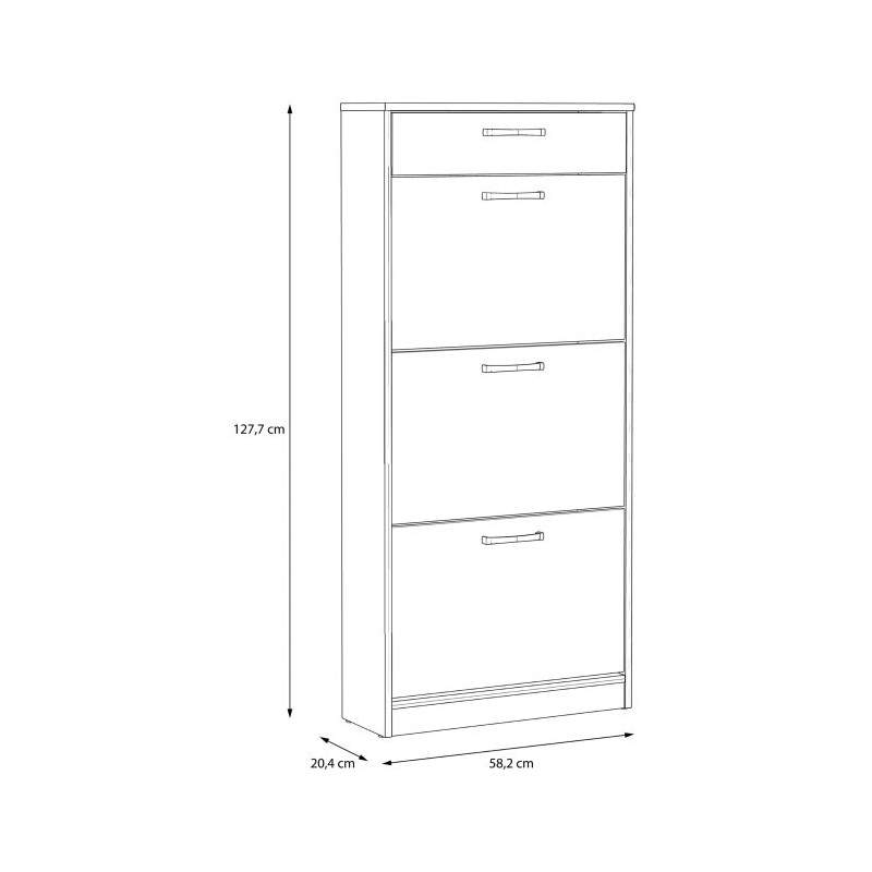 Szafa na buty Dąb Sonoma z szufladą i 3 drzwiczkami – Domowanie.pl
