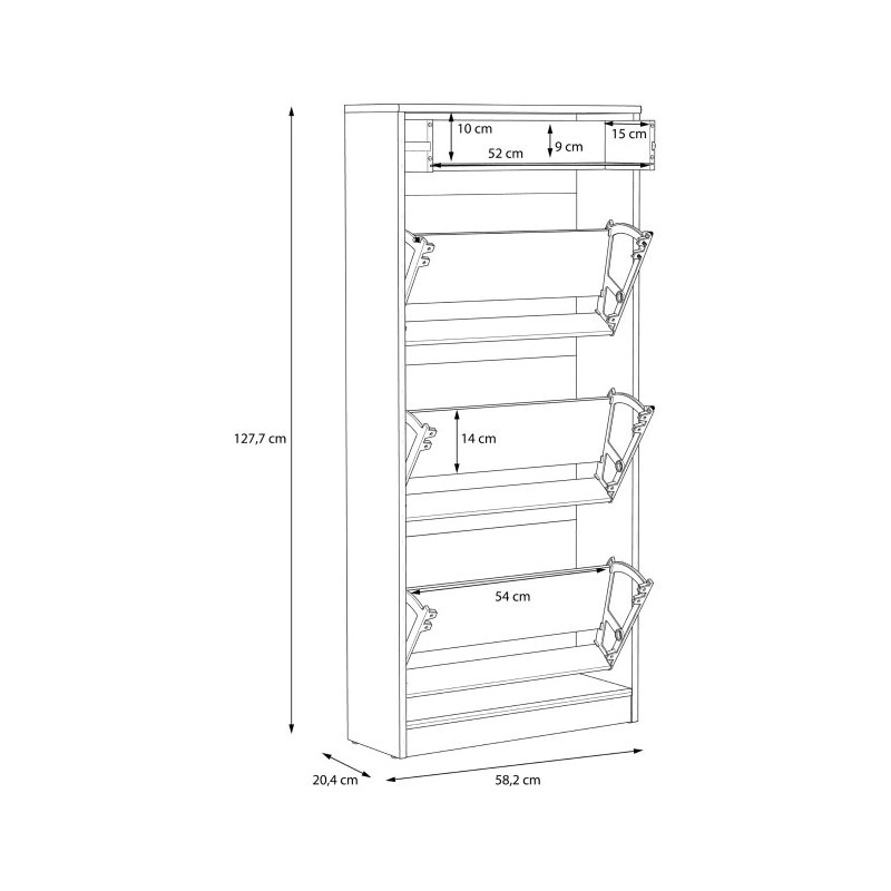 Szafa na buty Dąb Sonoma z szufladą i 3 drzwiczkami – Domowanie.pl
