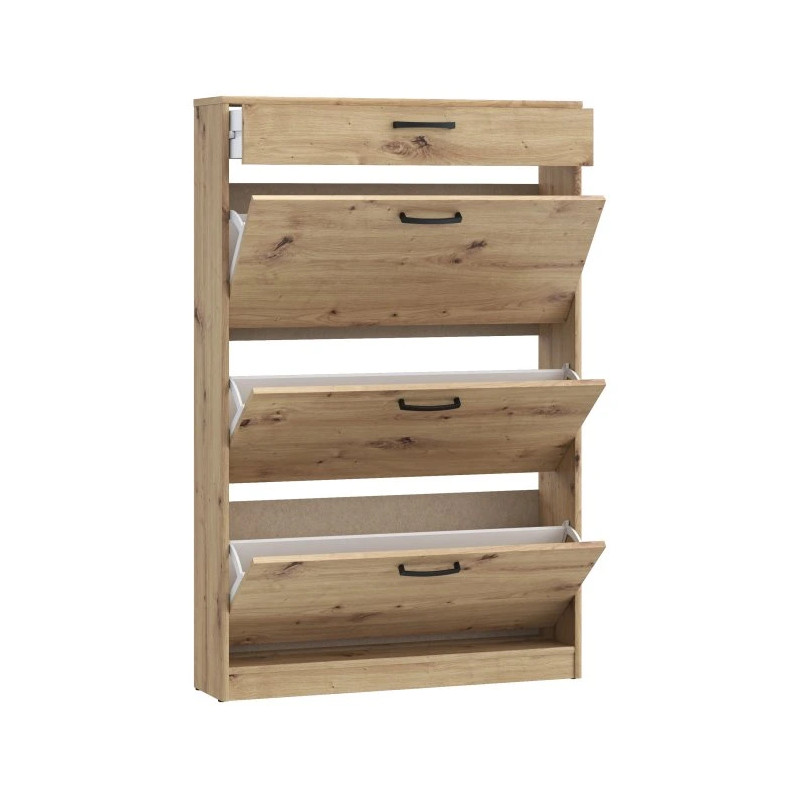 Szafka na buty szeroka NIKO Dąb Artisan – 3 fronty i szuflada | Domowanie
