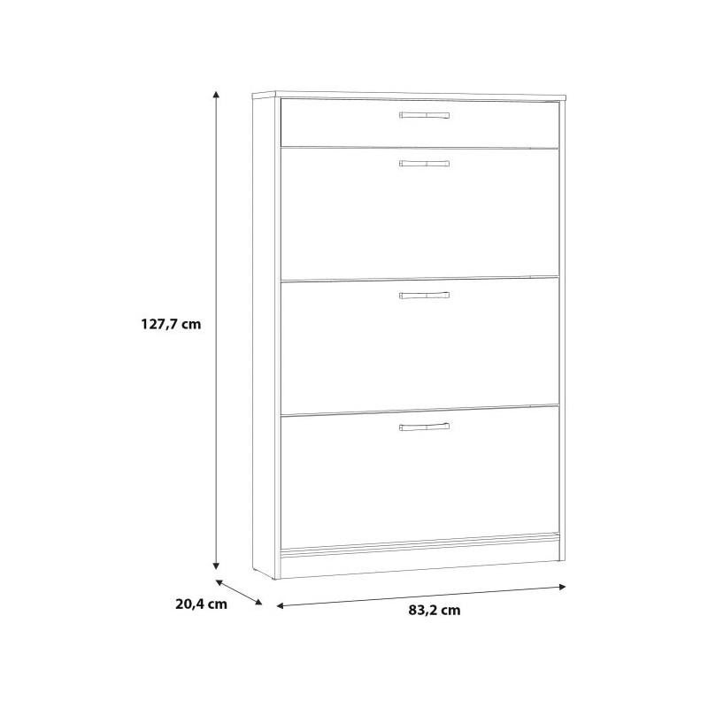 Szafka na buty szeroka NIKO Dąb Artisan – 3 fronty i szuflada | Domowanie
