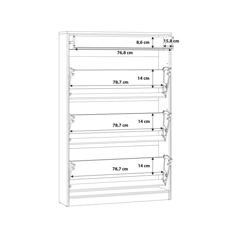 Szafka na buty szeroka NIKO Dąb Artisan – 3 fronty i szuflada | Domowanie