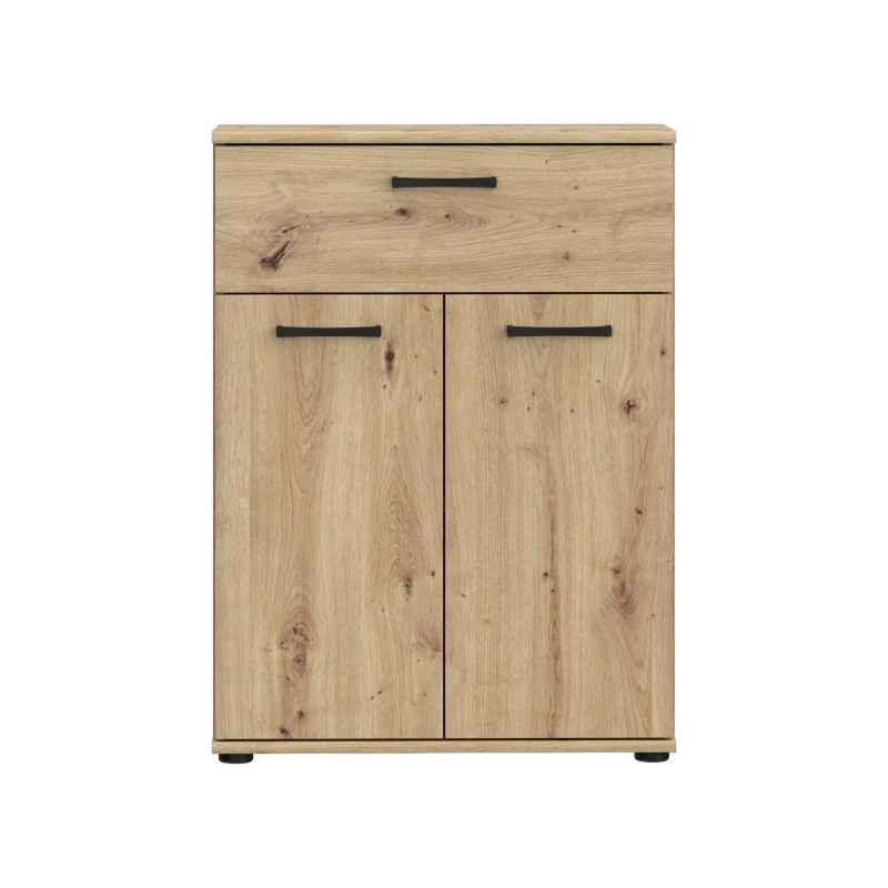 Komoda NIKO Dąb Artisan – 2 drzwi i szuflada | Kup online w Domowanie.pl