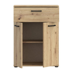 Komoda NIKO Dąb Artisan – 2 drzwi i szuflada | Kup online w Domowanie.pl