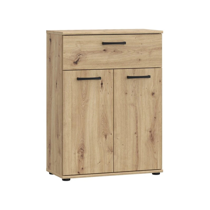 Komoda NIKO Dąb Artisan – 2 drzwi i szuflada | Kup online w Domowanie.pl