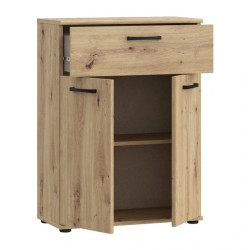 Komoda NIKO Dąb Artisan – 2 drzwi i szuflada | Kup online w Domowanie.pl