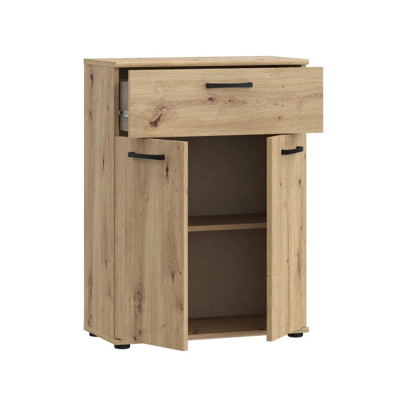 Komoda NIKO Dąb Artisan – 2 drzwi i szuflada | Kup online w Domowanie.pl