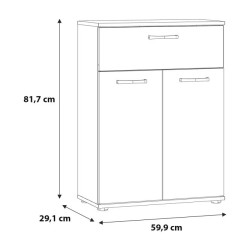 Komoda NIKO Dąb Artisan – 2 drzwi i szuflada | Kup online w Domowanie.pl