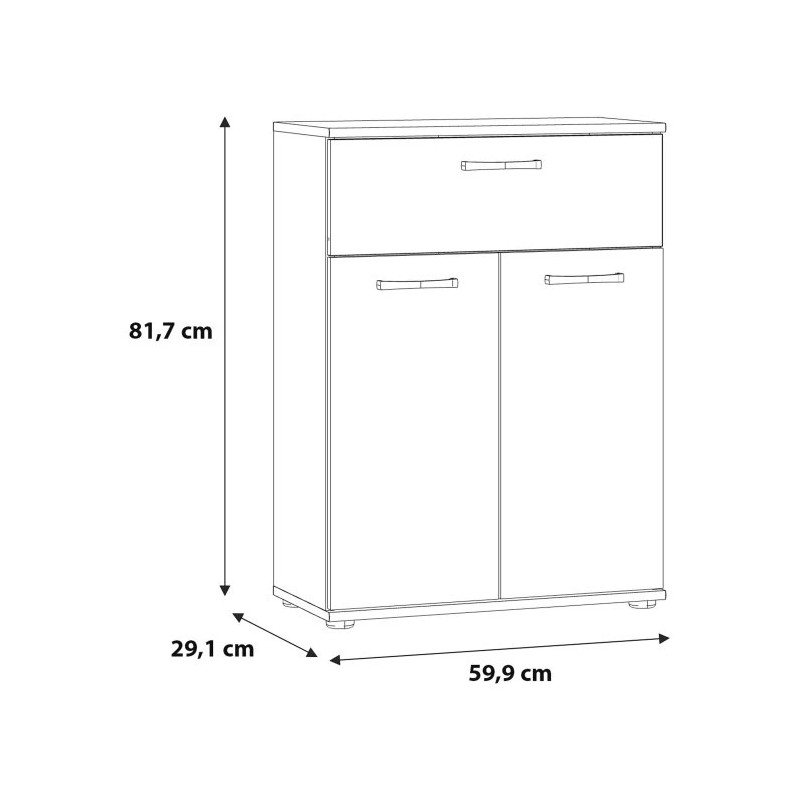 Komoda NIKO Dąb Artisan – 2 drzwi i szuflada | Kup online w Domowanie.pl