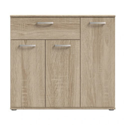 Komoda Dąb Sonoma do salonu – 3 drzwiczki, 1 szuflada | Domowanie.pl